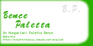 bence paletta business card